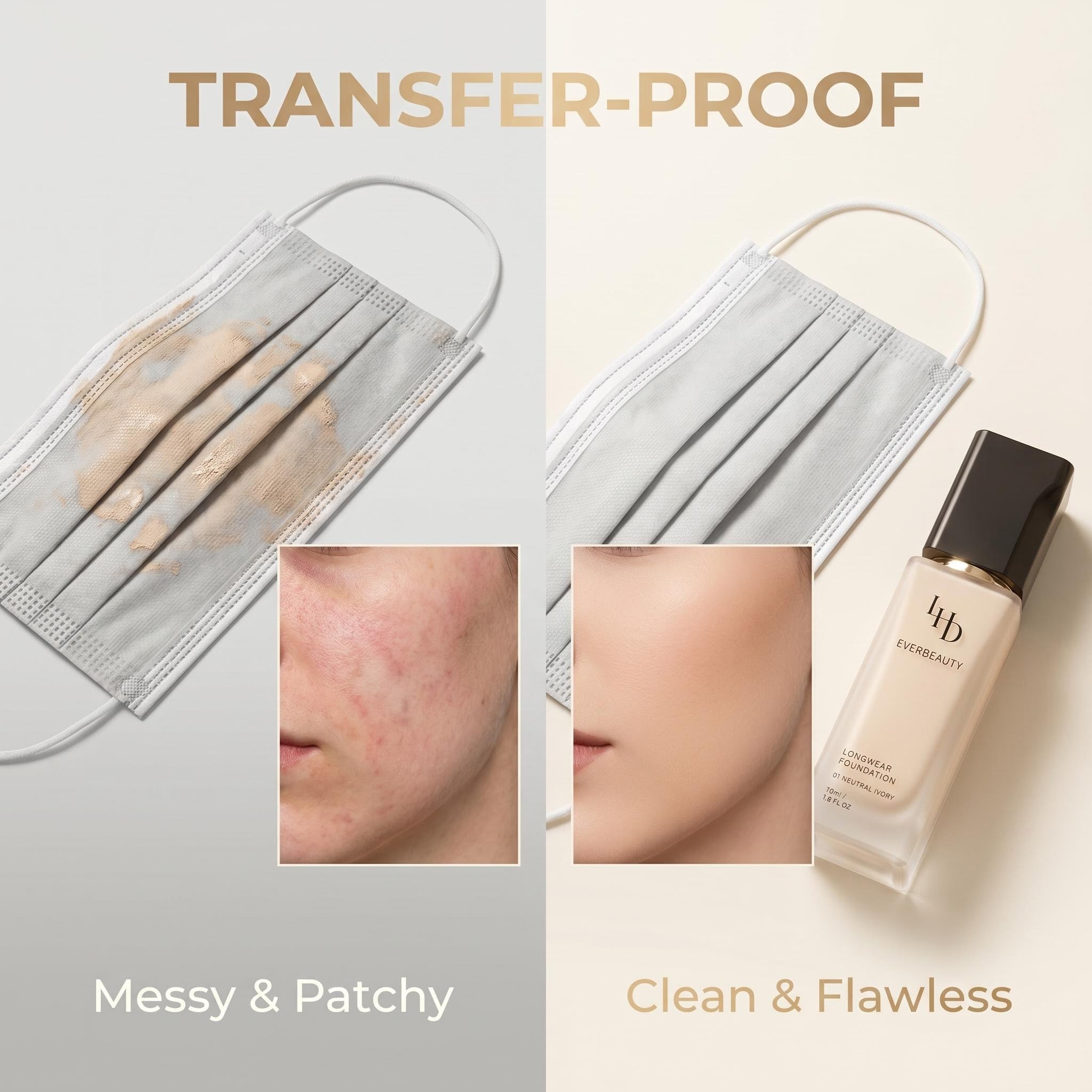 LDH EVERBEAUTY Longwear Matte Foundation, Transfer-Proof Hydrating Base 30ml
