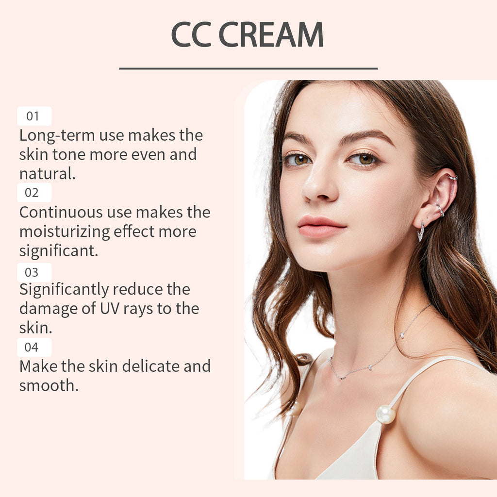 SPF43 Broad Spectrum CC Cream Color Correcting Moisturizing Foundation Primer, Long Lasting Even Skin Tone Sunscreen Makeup Base