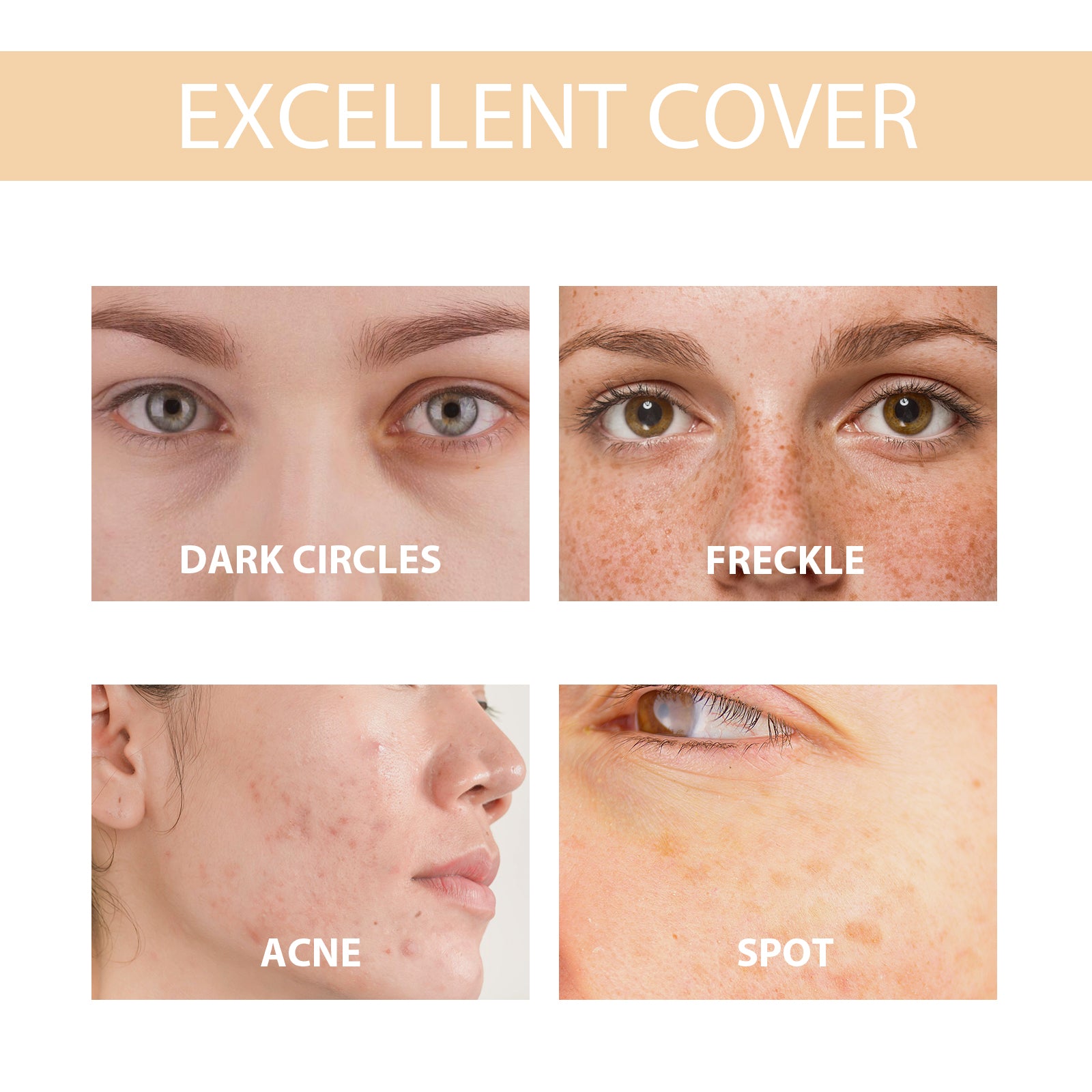 EelHope Color Changing Foundation SPF15, Hydrating Full Coverage Concealer For Dark Circles Acne Spots Freckles, Lightweight Long Lasting Moisturizing Face Makeup