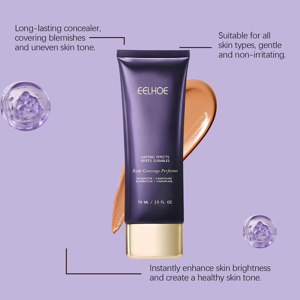 EELHOE Body Coverage Perfector Waterproof Body Concealer, Full Coverage Hide Tattoos Scars Varicose Veins, Long Lasting Even Skin Tone Body Foundation For Face & Body 74ml