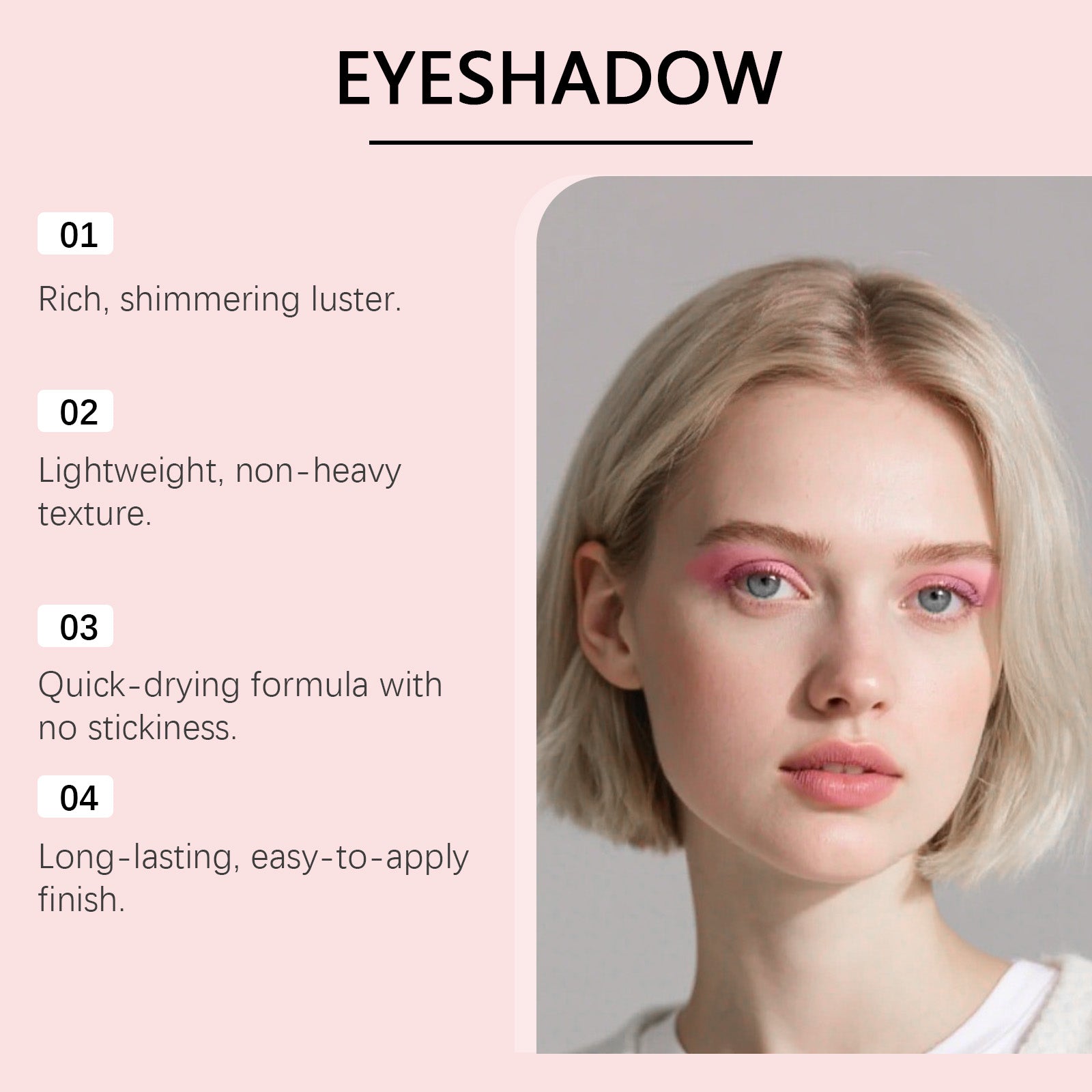 Ephoco Shimmer Liquid Eyeshadow #Peach Pink, Waterproof Smudge-Proof Quick Dry Hydrating Daily Eye Tint
