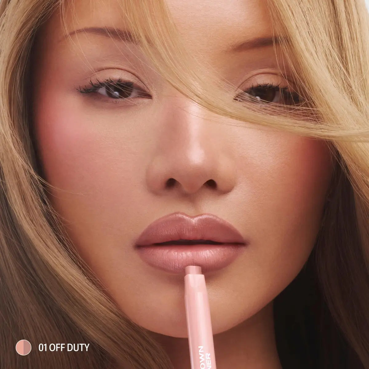 DoubleDown Lip Definer - 2-in-1 Lip Liner & Balm, Long-Lasting K-Beauty Lipstick with Satin Finish, Avocado Oil & Vitamin E