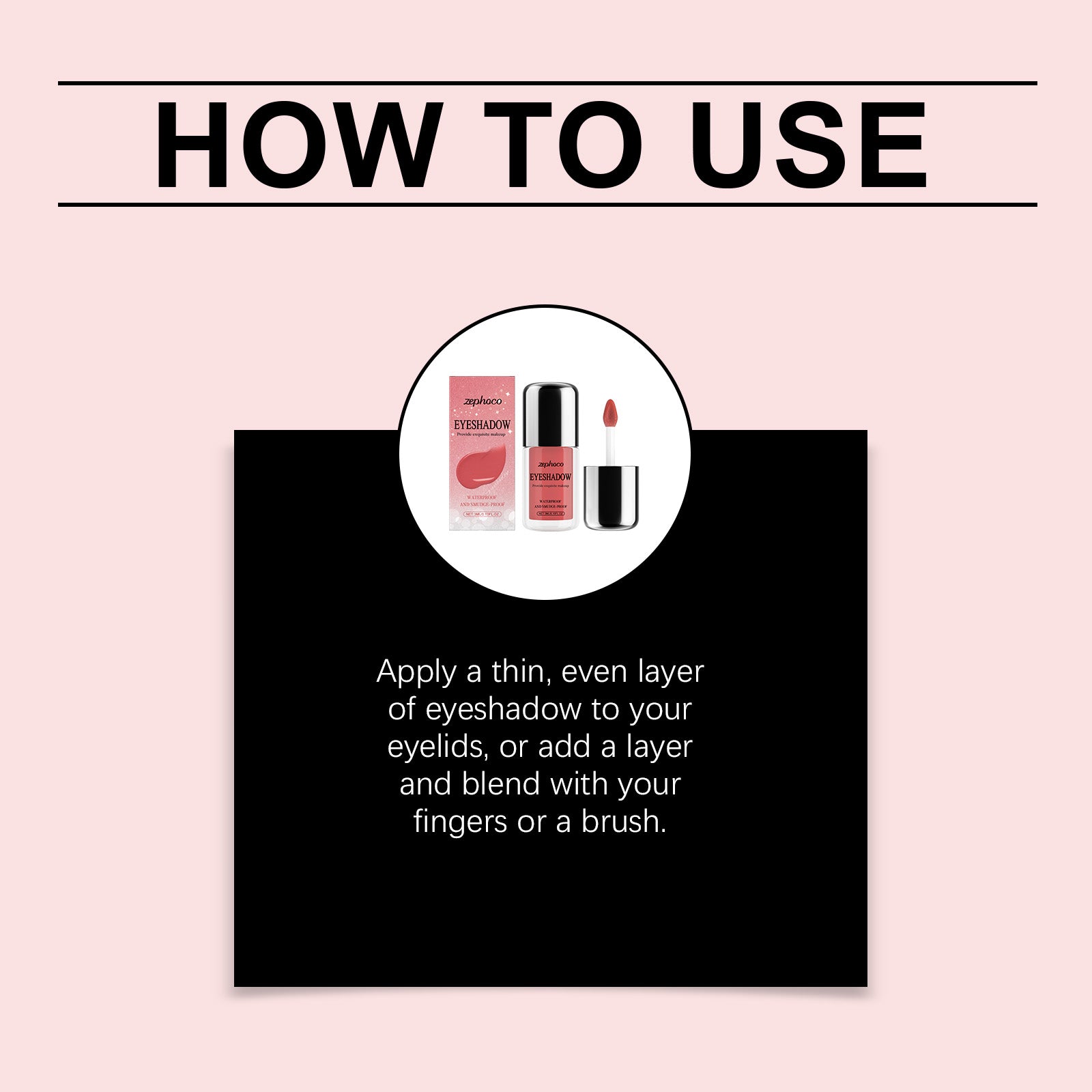 Ephoco Shimmer Liquid Eyeshadow #Peach Pink, Waterproof Smudge-Proof Quick Dry Hydrating Daily Eye Tint