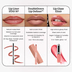 DoubleDown Lip Definer - 2-in-1 Lip Liner & Balm, Long-Lasting K-Beauty Lipstick with Satin Finish, Avocado Oil & Vitamin E