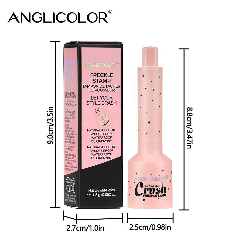 ANGLICOLOR Freckle Stamp Pen, 3 Shades Waterproof Natural Fake Freckles Makeup Tool, Quick Dry Long Lasting Realistic Freckle Tattoo Stamp for Face