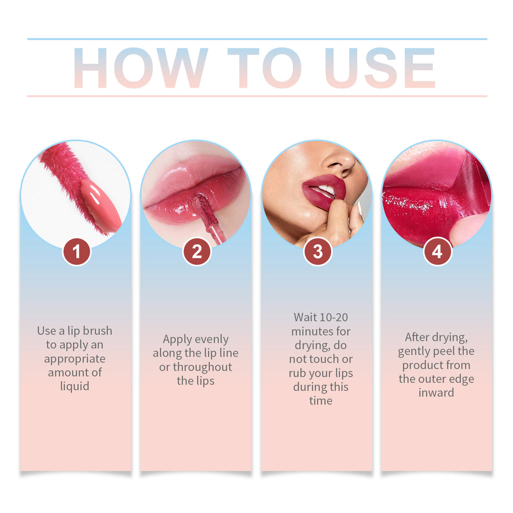 EelHope Peel Off Lip Liner Tattoo Lip Stain, Long Lasting Waterproof Peel Lip Tint, Moisturizing Aloe Lip Makeup, 3 Shades Available