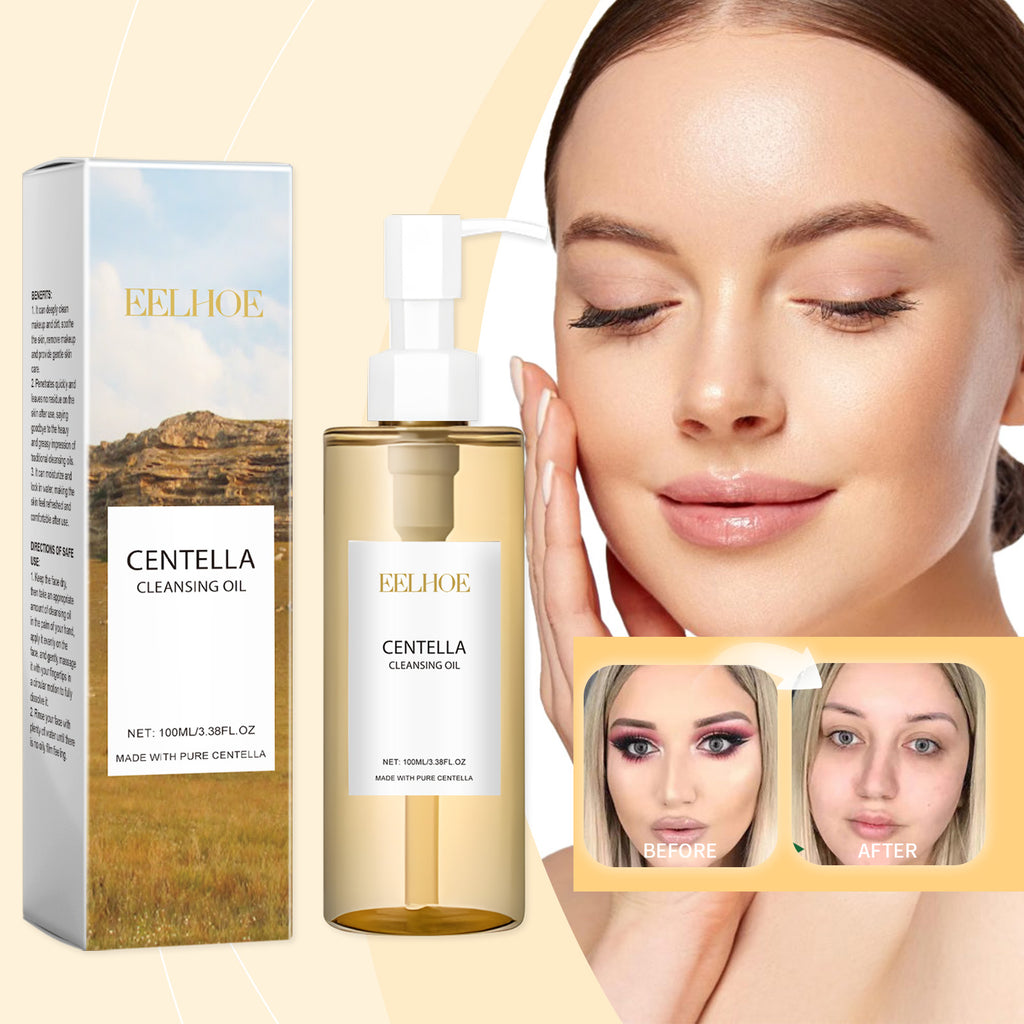 EELHOE Centella Asiatica Cleansing Oil, Gentle Makeup Remover Oil Rapid Emulsifying Deep Clean Soothing For Sensitive Skin