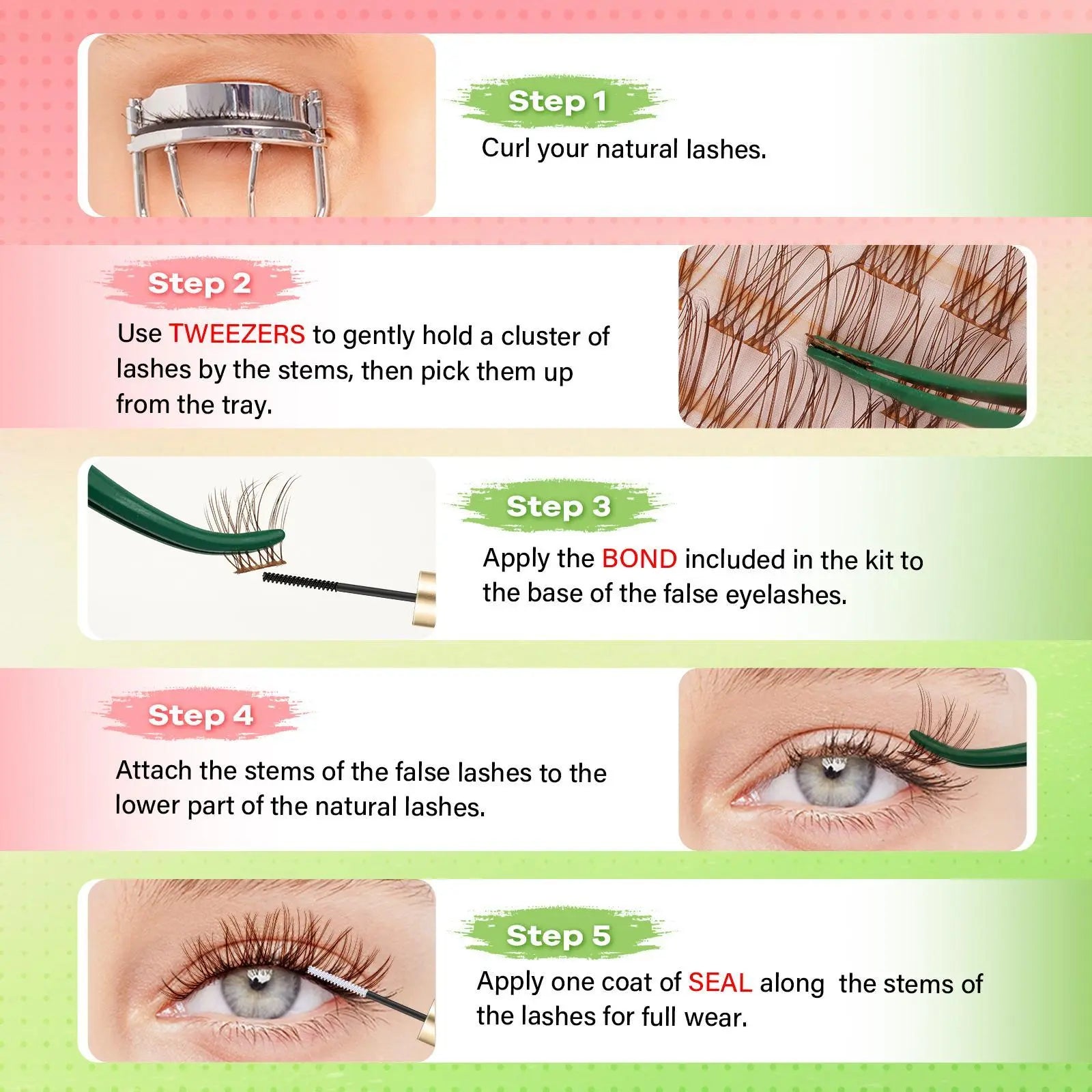 Venus Aurora Naiad DIY Lashes Clusters - Natural & Waterproof