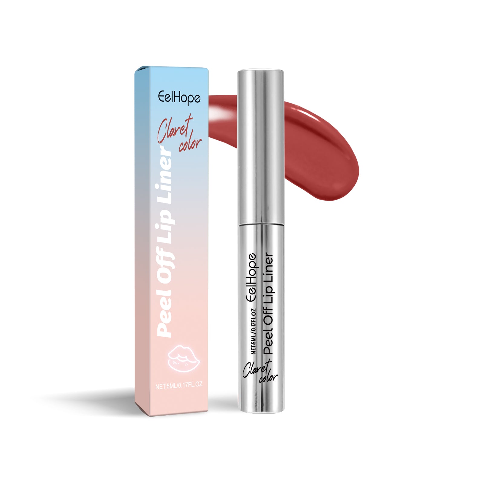 EelHope Peel Off Lip Liner Tattoo Lip Stain, Long Lasting Waterproof Peel Lip Tint, Moisturizing Aloe Lip Makeup, 3 Shades Available