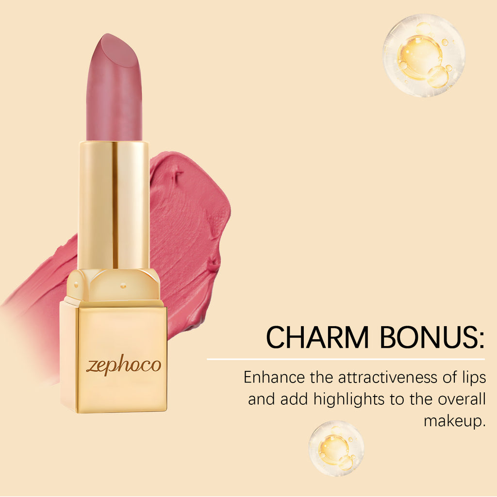 Zephoco Metallic Shine Lipstick, High Pigment Smooth Cream Lip Stick Long Lasting Moisturizing Lip Makeup for Daily & Party