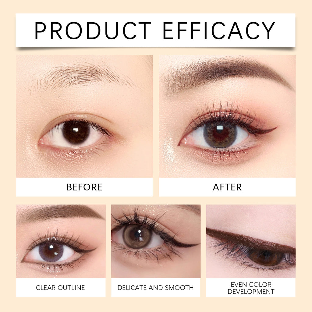 Smooth Waterproof Cream Eyeliner Pencil Stone Brown, Precise Thin Tip Long Lasting Sweat Resistant Natural Eye Liner Makeup
