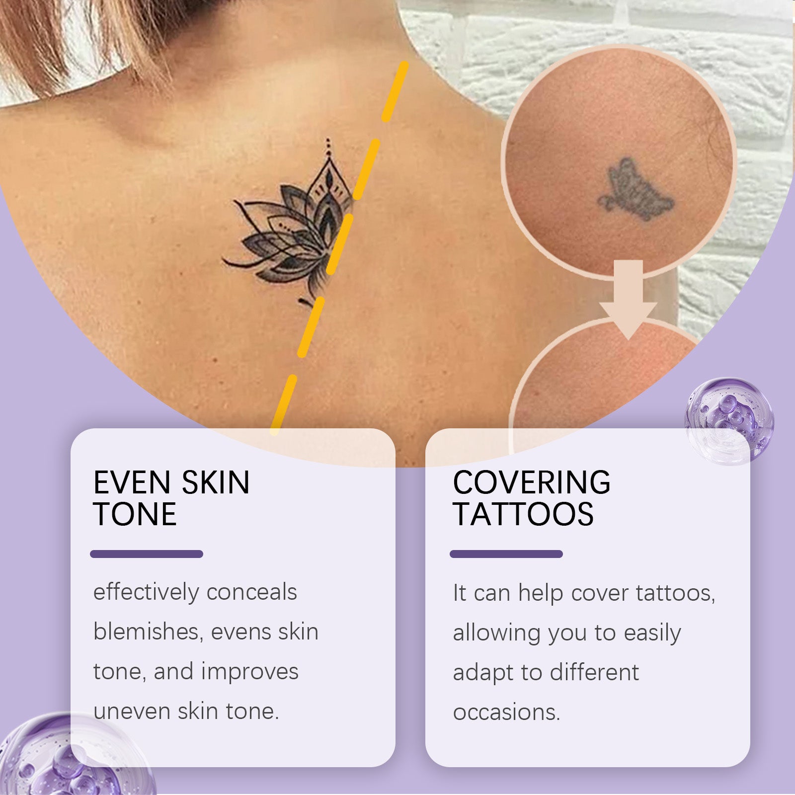 EELHOE Body Coverage Perfector Waterproof Body Concealer, Full Coverage Hide Tattoos Scars Varicose Veins, Long Lasting Even Skin Tone Body Foundation For Face & Body 74ml