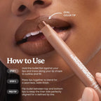 DoubleDown Lip Definer - 2-in-1 Lip Liner & Balm, Long-Lasting K-Beauty Lipstick with Satin Finish, Avocado Oil & Vitamin E