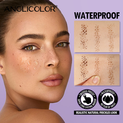 ANGLICOLOR Freckle Stamp Pen, 3 Shades Waterproof Natural Fake Freckles Makeup Tool, Quick Dry Long Lasting Realistic Freckle Tattoo Stamp for Face