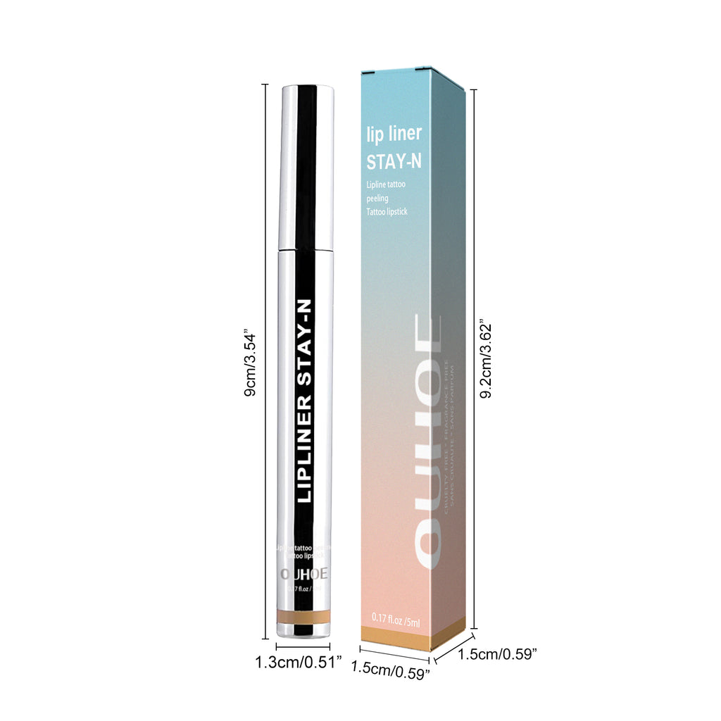 OUHOE Peel Off Lip Liner Tattoo Stain, Waterproof 24H Long Lasting Natural Nude Lip Tint Plump Nourish Lips Makeup