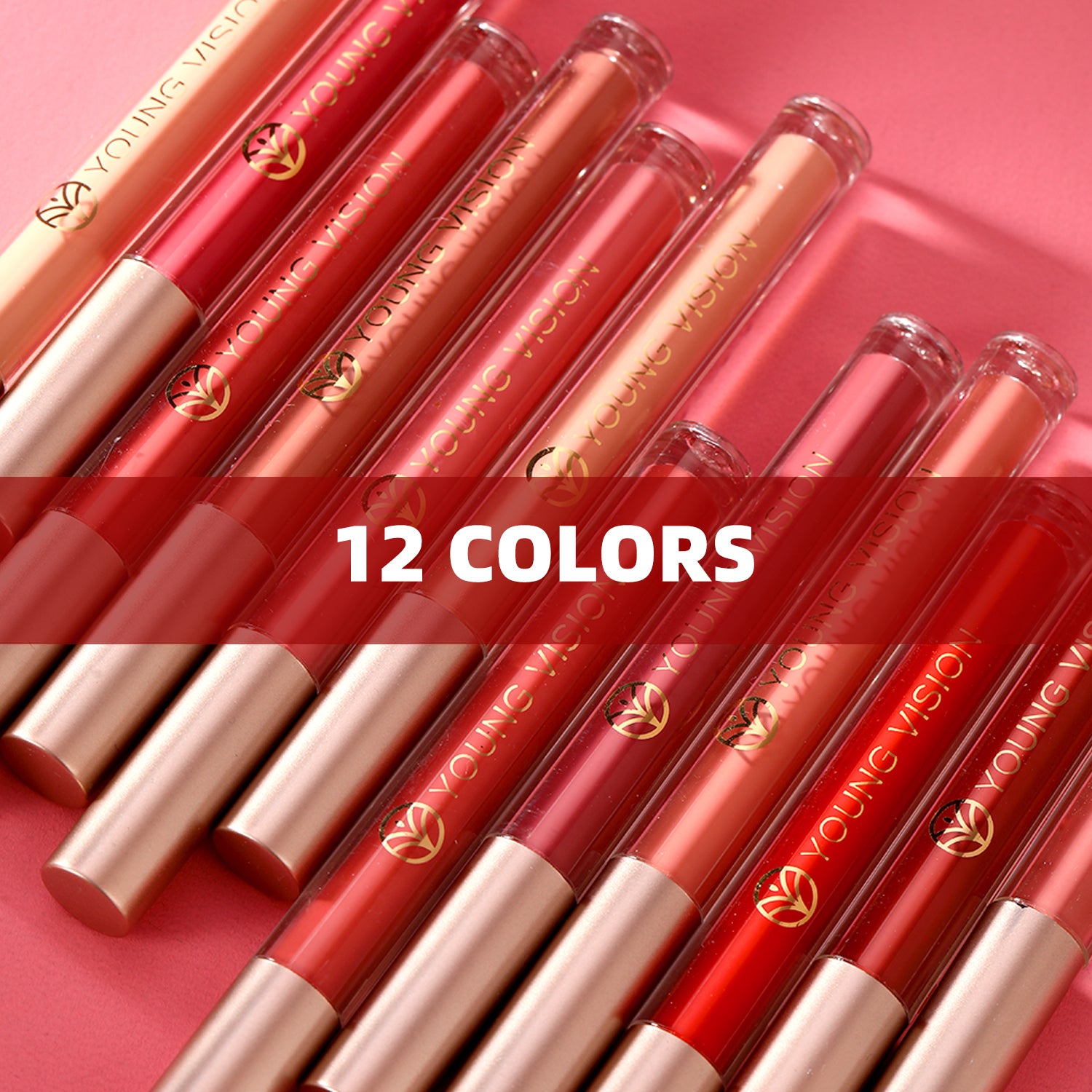YOUNG VISION Matte Liquid Lipstick Set 6 Pieces, 12 Nude Red Shades Velvet Waterproof Smudge Proof Long Wear Lip Gloss Makeup Gift Box