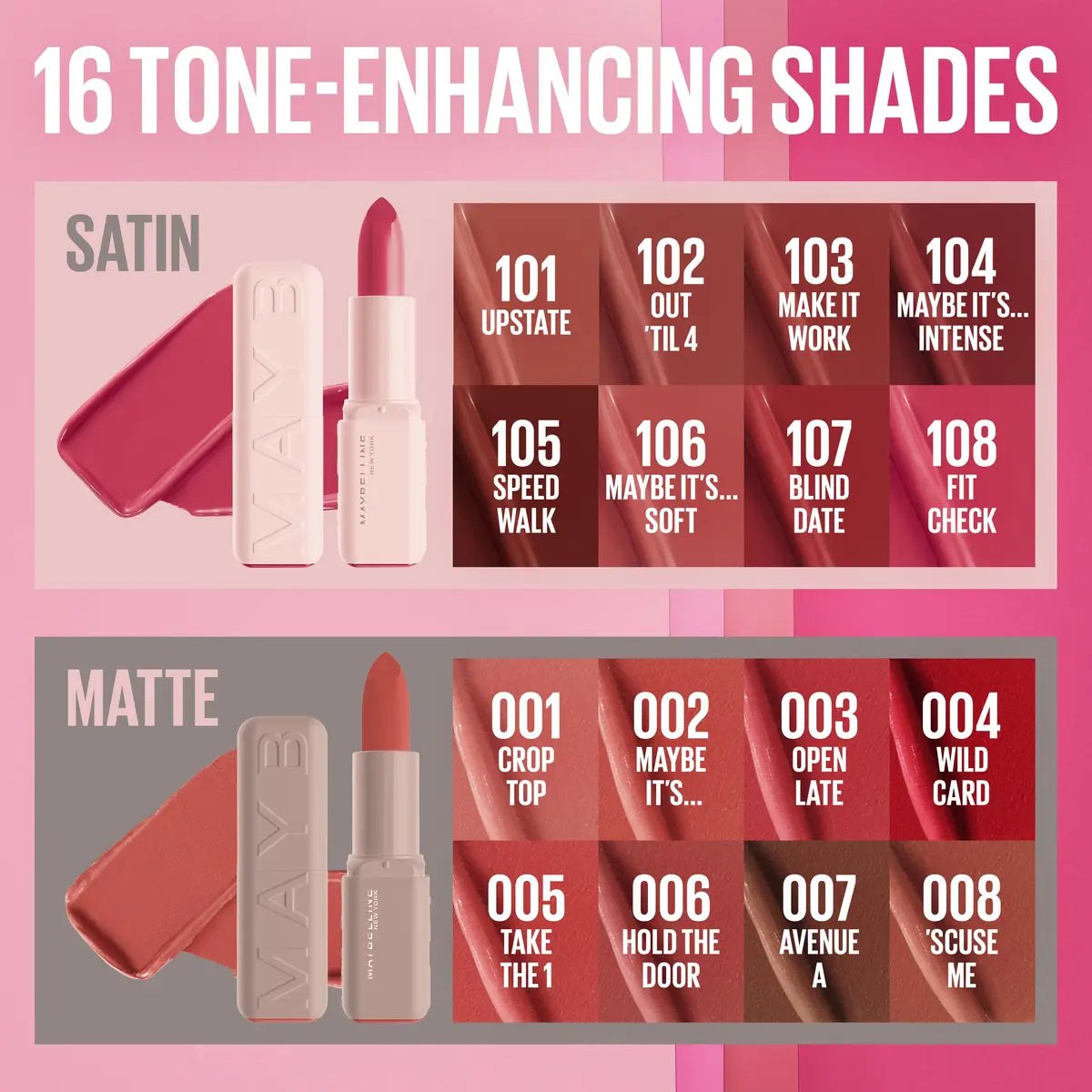 Serum Lipstick, Satin & Matte, 8H Moisture, Oil-Blend + Hyaluronic Acid.
