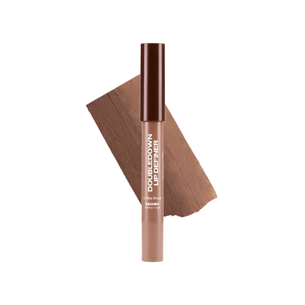 DoubleDown Lip Definer - 2-in-1 Lip Liner & Balm, Long-Lasting K-Beauty Lipstick with Satin Finish, Avocado Oil & Vitamin E