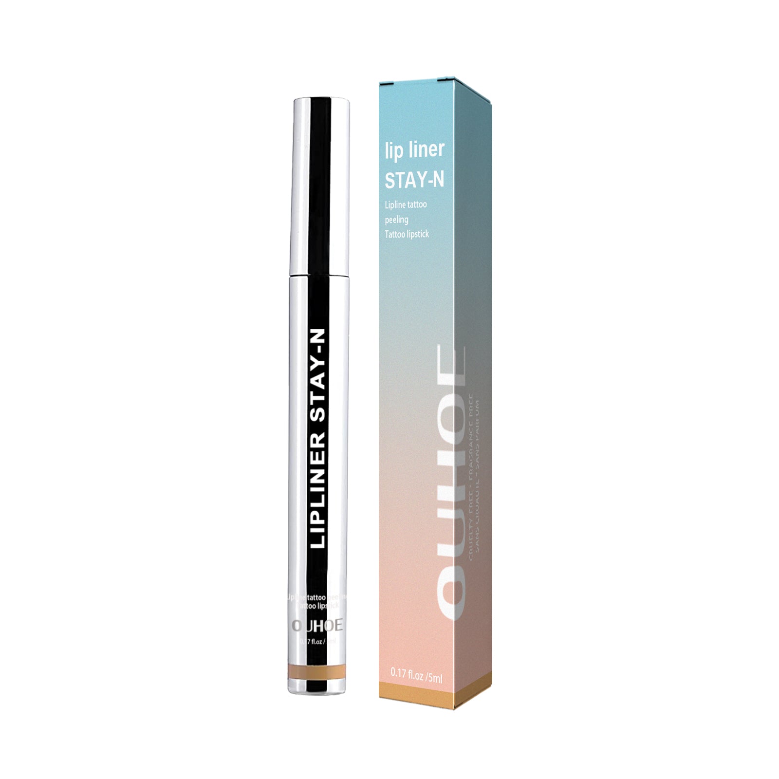 OUHOE Peel Off Lip Liner Tattoo Stain, Waterproof 24H Long Lasting Natural Nude Lip Tint Plump Nourish Lips Makeup
