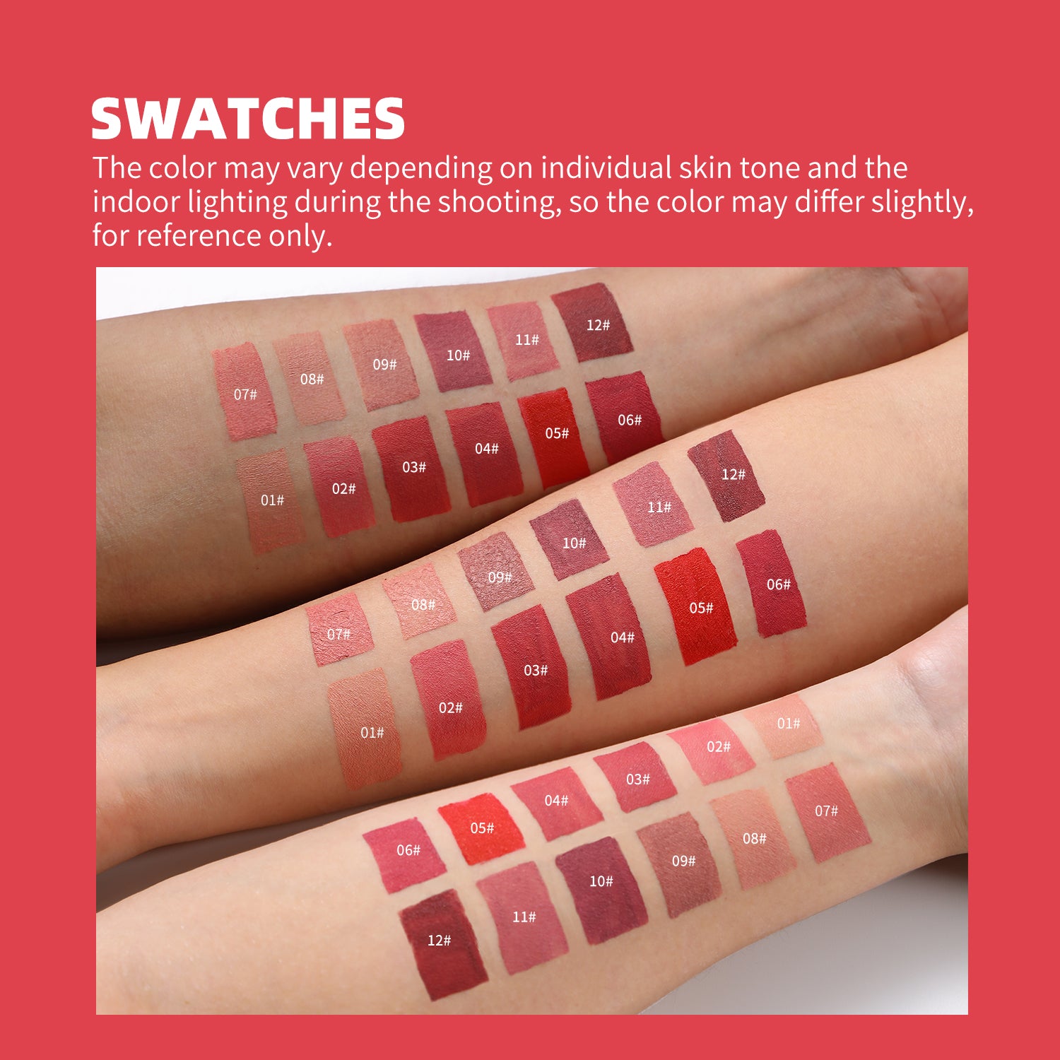 YOUNG VISION Matte Liquid Lipstick Set 6 Pieces, 12 Nude Red Shades Velvet Waterproof Smudge Proof Long Wear Lip Gloss Makeup Gift Box