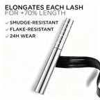 Lengthening Mascara—delivers lengthening, curling, and volumizing effects for fluffy, clump-free lashes; features a lightweight, smudge-proof, and transfer-resistant formula; prevents "spidery" clumps; cruelty-free and paraben-free.