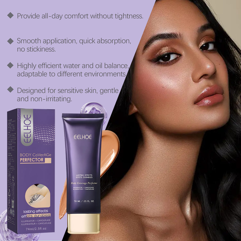 EELHOE Body Coverage Perfector Waterproof Body Concealer, Full Coverage Hide Tattoos Scars Varicose Veins, Long Lasting Even Skin Tone Body Foundation For Face & Body 74ml