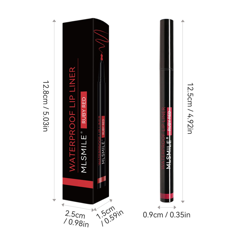 MLSMILE 6 Colors Waterproof Lip Liner Pen, Ultra Fine Precision Felt Ball Tip Long Lasting Matte Lip Outline Pencil